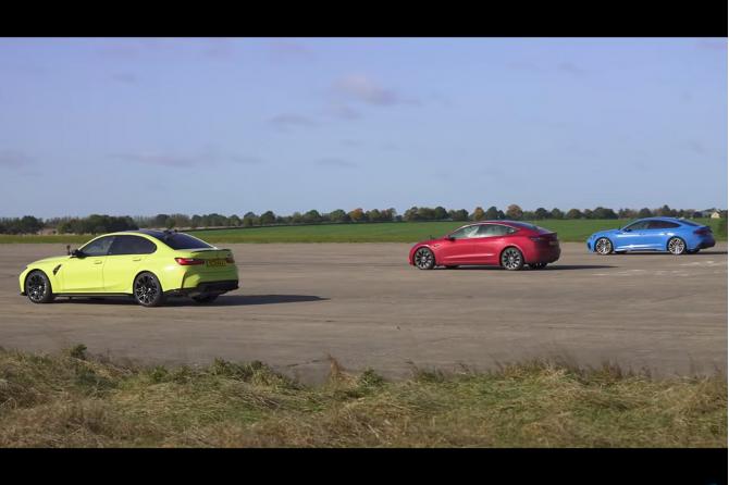 Audi RS5 VS Tesla Model 3 Performance VS BMW M3 Competition