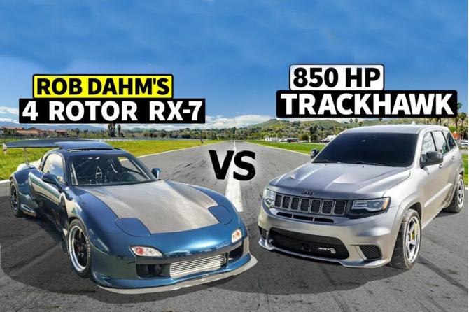 Mazda RX7 4rotor VS Jeep Grand Cherokee Trackhawk